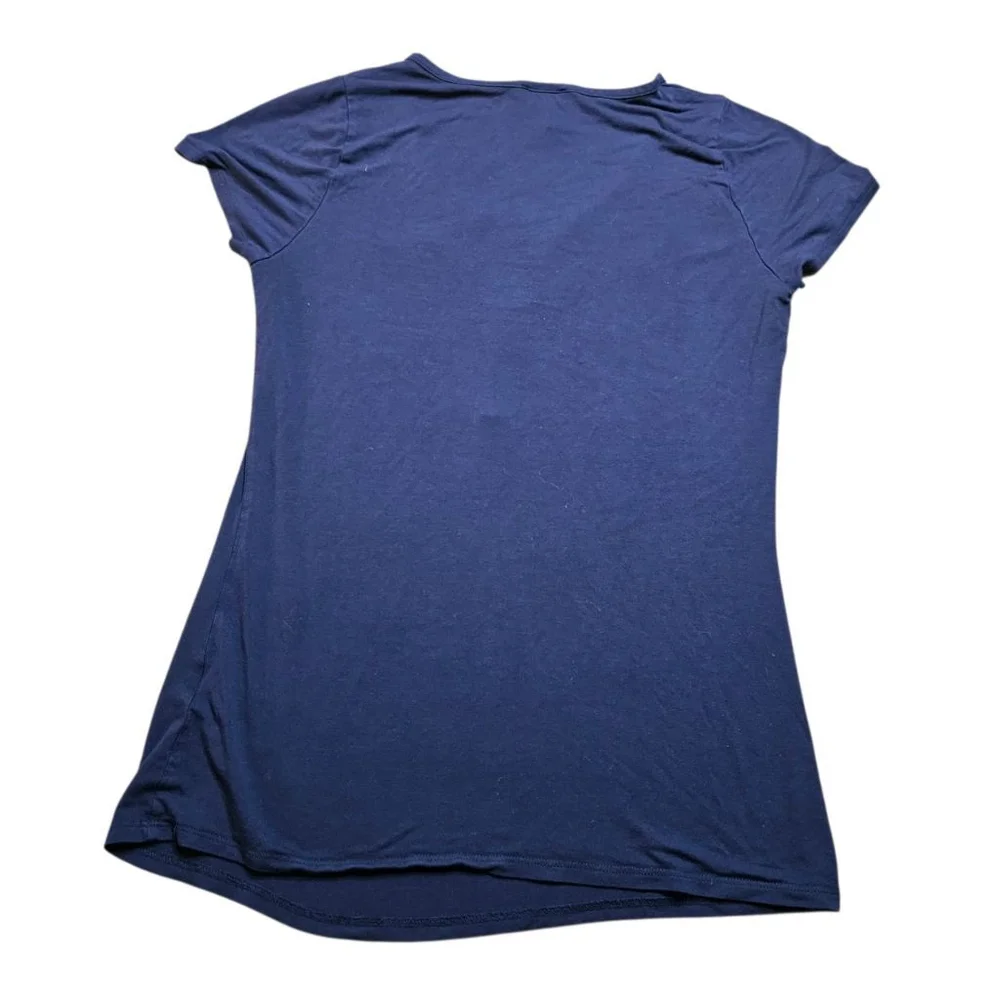 Venus Medium Navy Pocket V-Neck Tee Top